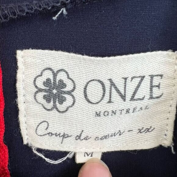 Vintage Onze Montreal Women’s Medium Navy Blue Short Sleeve Mini Dress Zipper - Picture 9 of 13